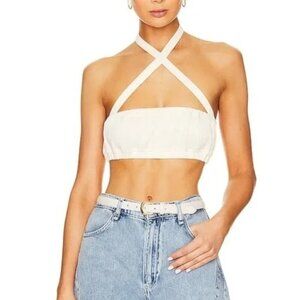 WeWoreWhat Women's The Halter Bra Ivory Size S NWT